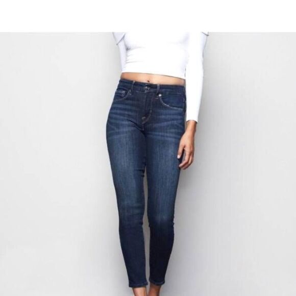 Good American High Rise -Good Legs Crop Style#GLC899T Size 4/27 - Picture 1 of 5